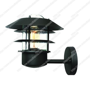 Helsingor 1 Light Wall Lantern &#8211; Black