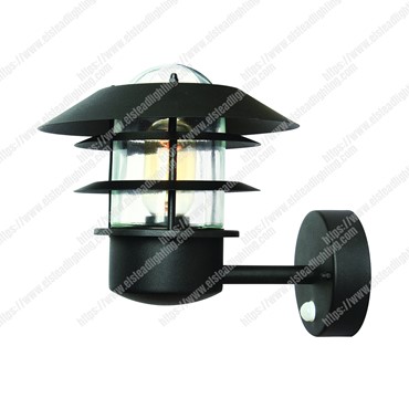 Helsingor 1 Light Pir Wall Lantern &#8211; Black