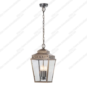 Mansion House 3 Light Chain Lantern &#8211; Brass