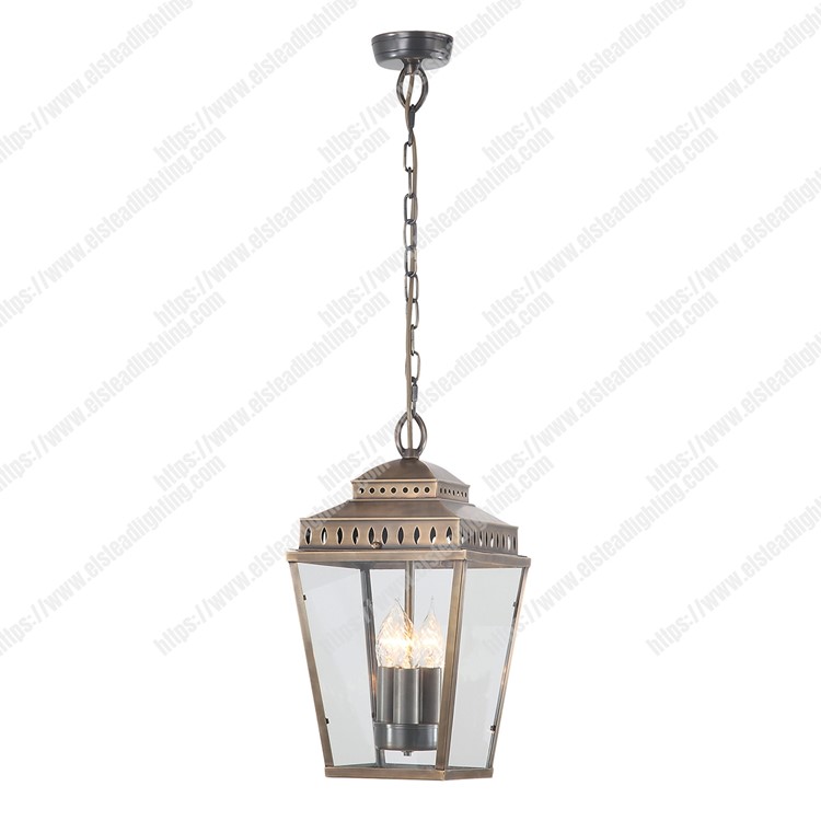 Mansion House 3 Light Chain Lantern - Brass
