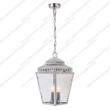 Mansion House 3 Light Chain Lantern &#8211; Polished Nickel