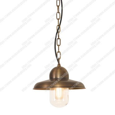 Somerton 1 Light Chain Lantern &#8211; Aged Brass