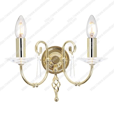 Aegean 2 Light Wall Light &#8211; Polished Brass