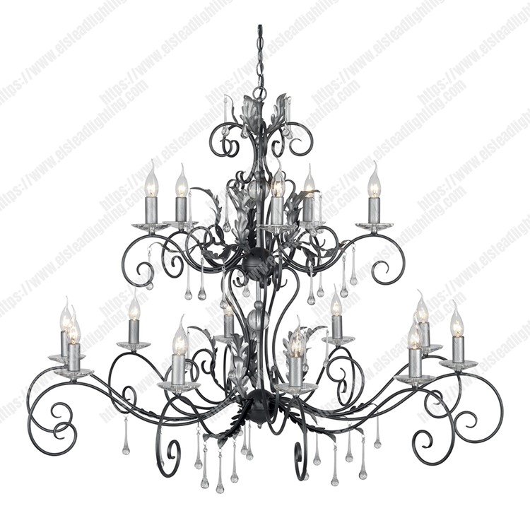 Amarilli 15 Light Chandelier - Black/Silver