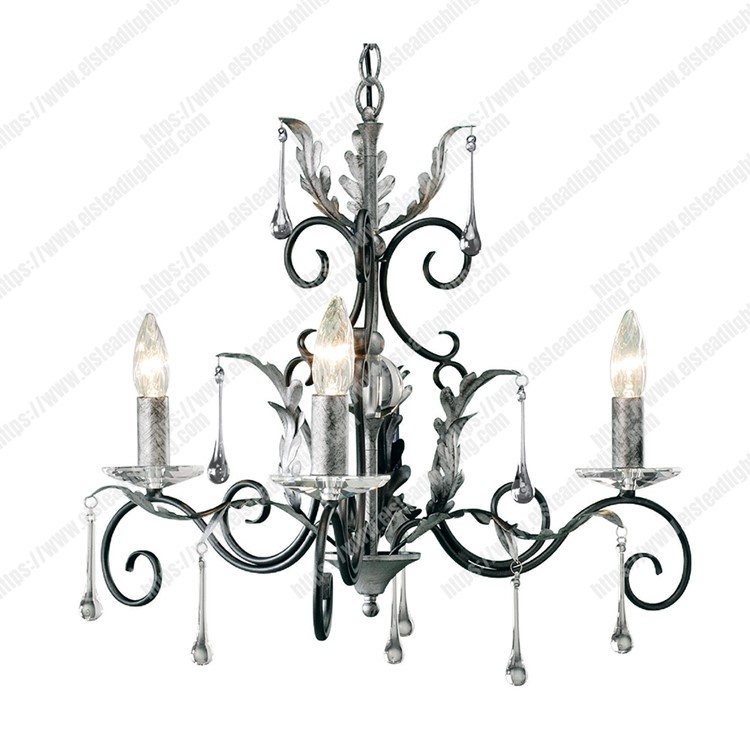 Amarilli 3 Light Chandelier - Black/Silver