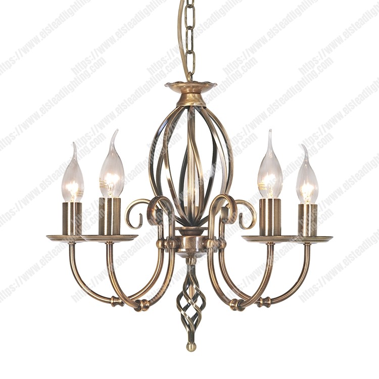 Artisan 5 Light Chandelier - Aged Brass