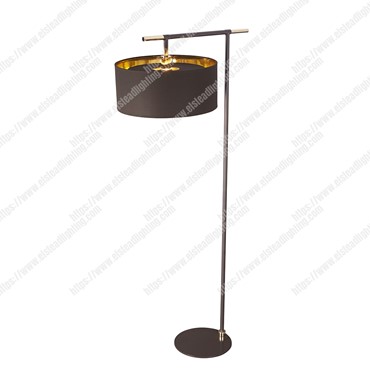 Balance 1 Light Floor Lamp &#8211; Brown and Polished Brass