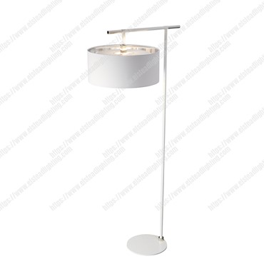 Balance 1 Light Floor Lamp &#8211; White and Polished Nickel