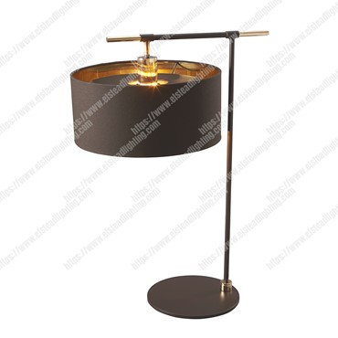 Balance 1 Light Table Lamp &#8211; Brown and Polished Brass