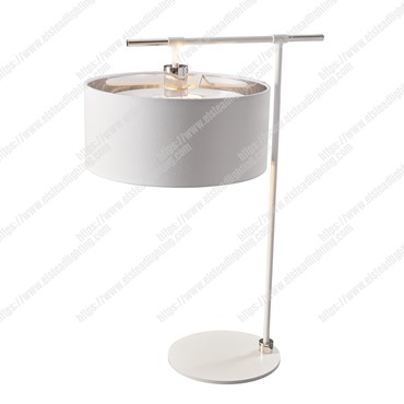 Balance 1 Light Table Lamp &#8211; White and Polished Nickel