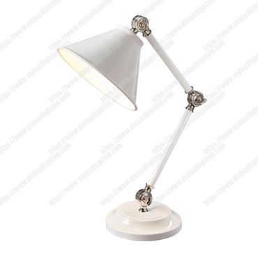 Provence Element 1 Light Mini Table Lamp &#8211; White/Polished Nickel