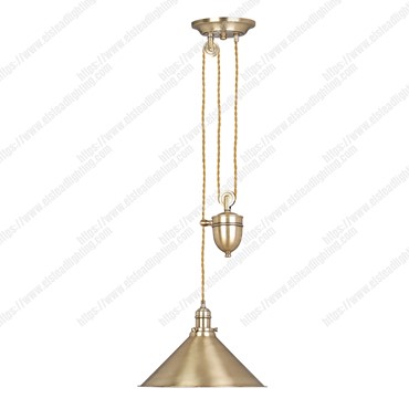 Provence 1 Light Rise and Fall Pendant &#8211; Aged Brass