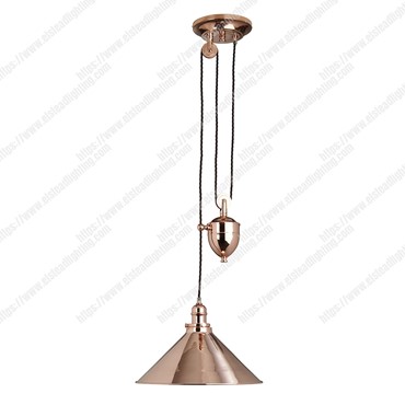 Provence 1 Light Rise and Fall Pendant &#8211; Polished Copper