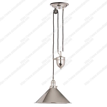 Provence 1 Light Rise and Fall Pendant &#8211; Polished Nickel