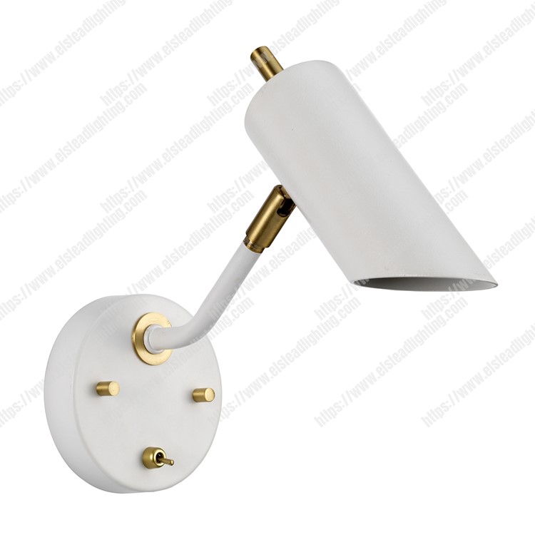 Quinto 1 Light Wall Light - White Aged Brass