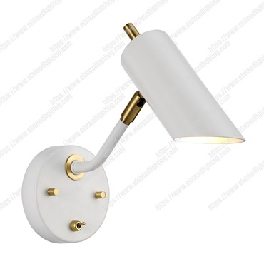 Quinto 1 Light Wall Light &#8211; White Aged Brass