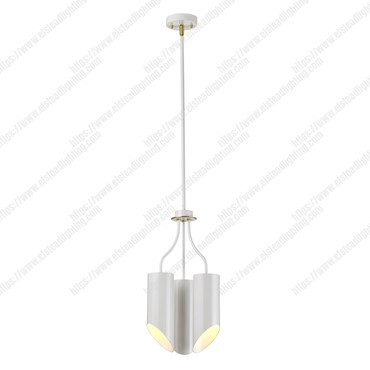 Quinto 3 Light Chandelier &#8211; White Aged Brass