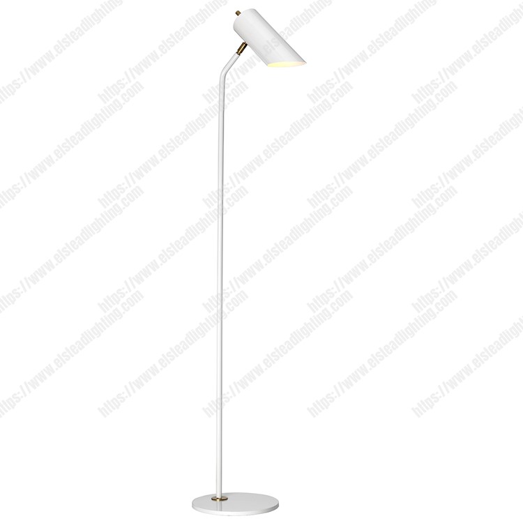 Quinto 1 Light Floor Lamp - White Aged Brass