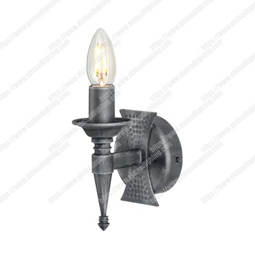 Saxon 1 Light Wall Light &#8211; Black/silver