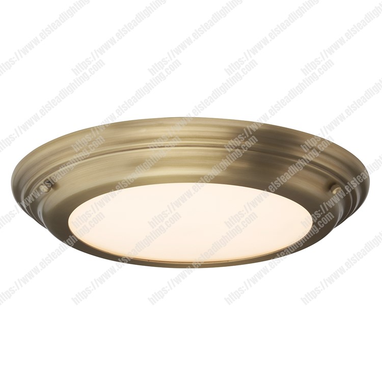 Welland 1 Light Flush Light - Aged Brass