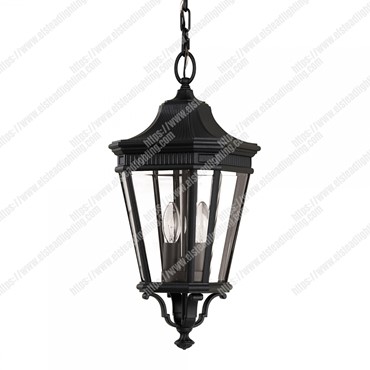 Cotswold Lane 2 Light Medium Chain Lantern &#8211; Black