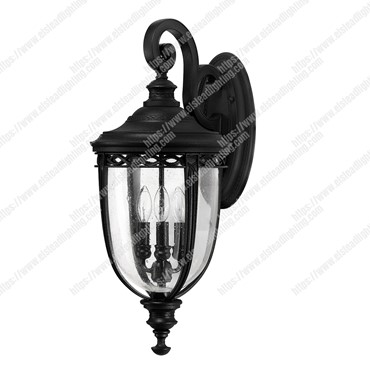 English Bridle 3 Light Large Wall Lantern &#8211; Black