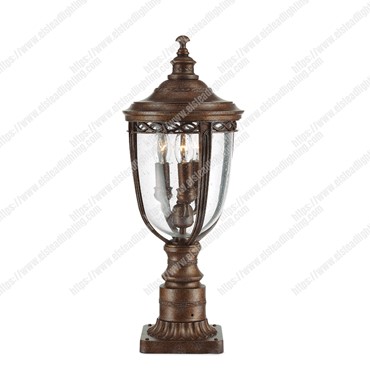 English Bridle 3 Light Medium Pedestal &#8211; British Bronze