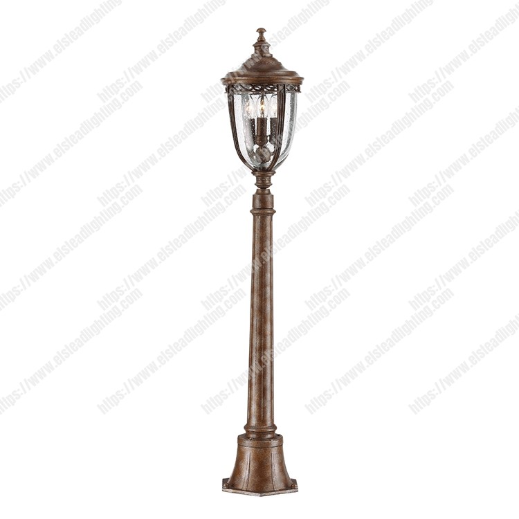 English Bridle 3 Light Medium Pillar Lantern - British Bronze