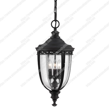 English Bridle 3 Light Large Chain Lantern &#8211; Black