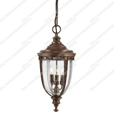 English Bridle 3 Light Large Chain Lantern &#8211; British Bronze