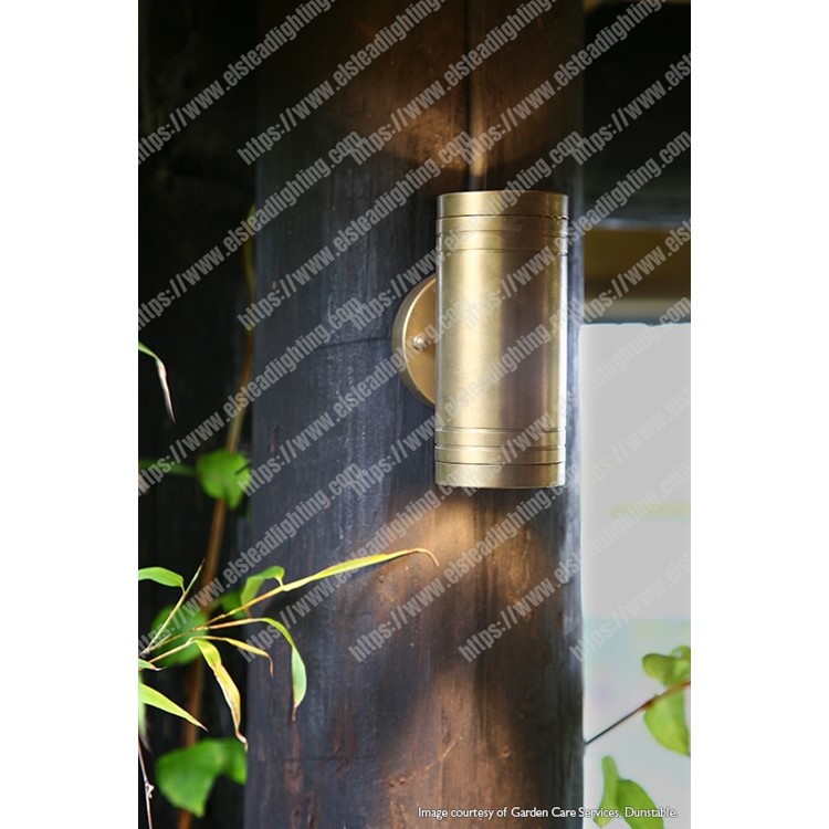 Elite Up/Down Wall Fitting - Solid Natural Brass