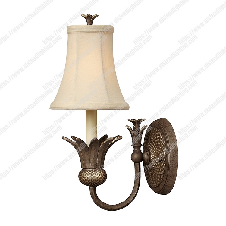 Plantation 1 Light Wall Light - Pearl Bronze