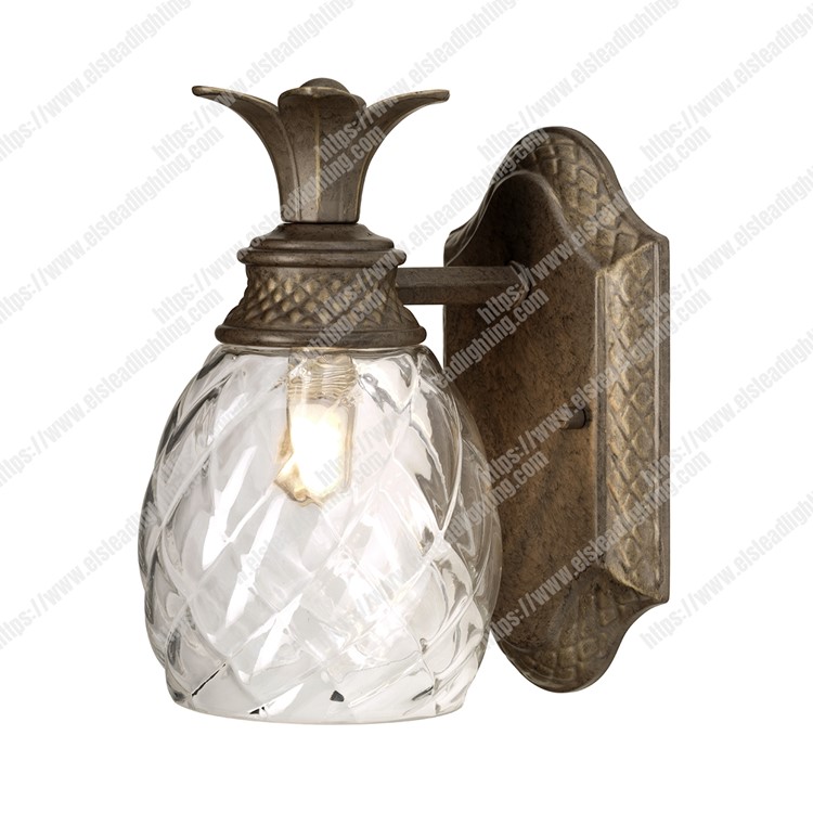 Plantation 1 Light Wall Light - Pearl Bronze