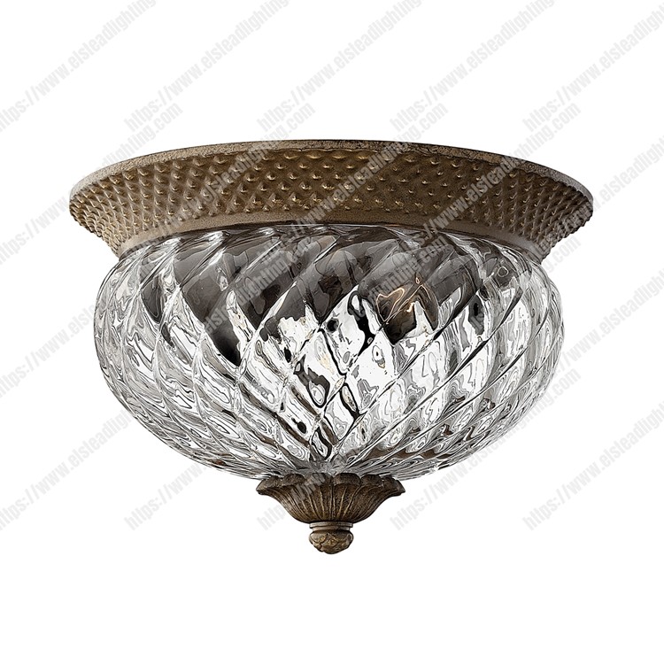 Plantation 2 Light Small Flush - Pearl Bronze