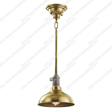 Cobson 1 Light Mini Pendant &#8211; Natural Brass