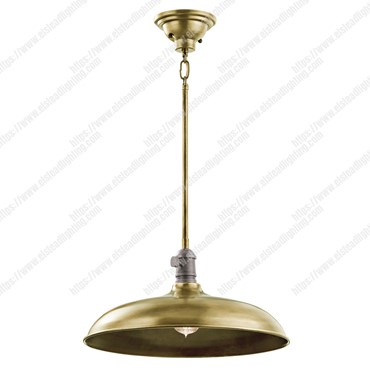 Cobson 1 Light Pendant/Semi Flush &#8211; Natural Brass