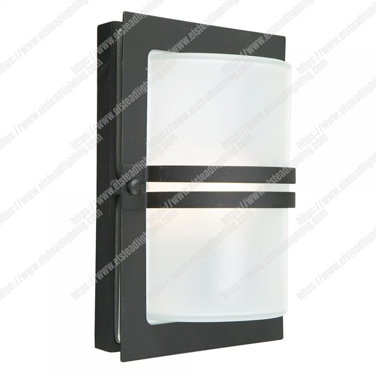 Basel 1 Light Wall Lantern - Black With Frosted Glass