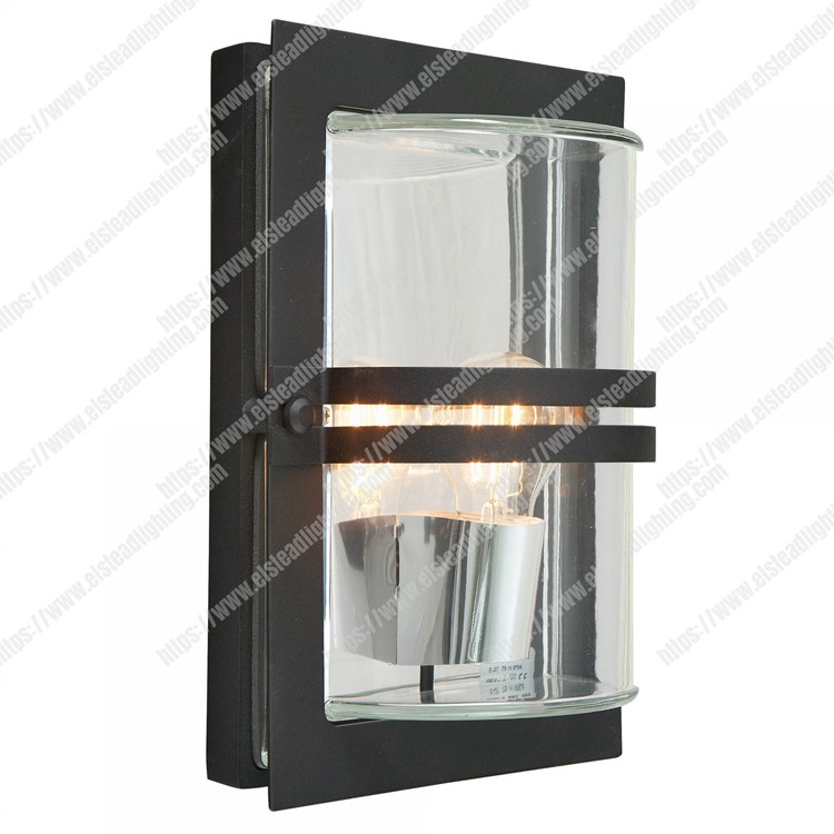Basel 1 Light Wall Lantern - Black With Clear Glass