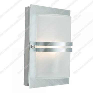 Basel 1 Light Wall Lantern &#8211; Galvanised With Frosted Glass