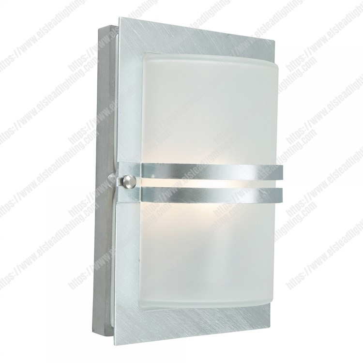 Basel 1 Light Wall Lantern - Galvanised With Frosted Glass