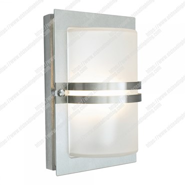 Basel 1 Light Wall Lantern &#8211; Stainless Steel With Frosted Glass