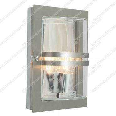 Basel 1 Light Wall Lantern &#8211; Stainless Steel With Clear Glass