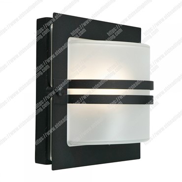 Bern 1 Light Wall Lantern &#8211; Black With Frosted Glass