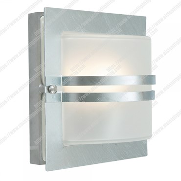 Bern 1 Light Wall Lantern &#8211; Galvanised With Clear Glass