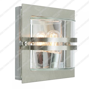 Bern 1 Light Wall Lantern &#8211; Stainless Steel With Frosted Glass