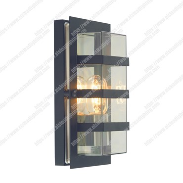 Boden 1 Light Wall Light &#8211; Black With Clear Glass