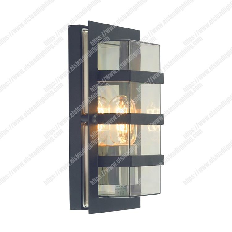 Boden 1 Light Wall Light - Black With Clear Glass