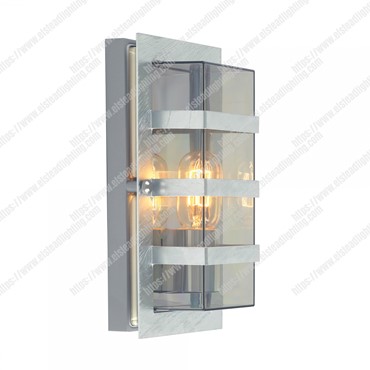 Boden 1 Light Wall Light &#8211; Galvanised With Clear Glass