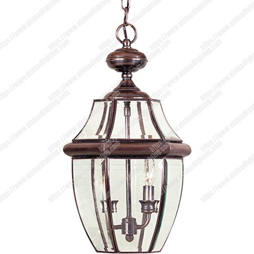 Newbury 2 Light Large Chain Lantern &#8211; Aged Copper