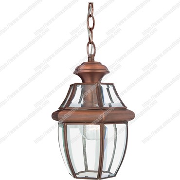 Newbury 1 Light Medium Chain Lantern &#8211; Aged Copper
